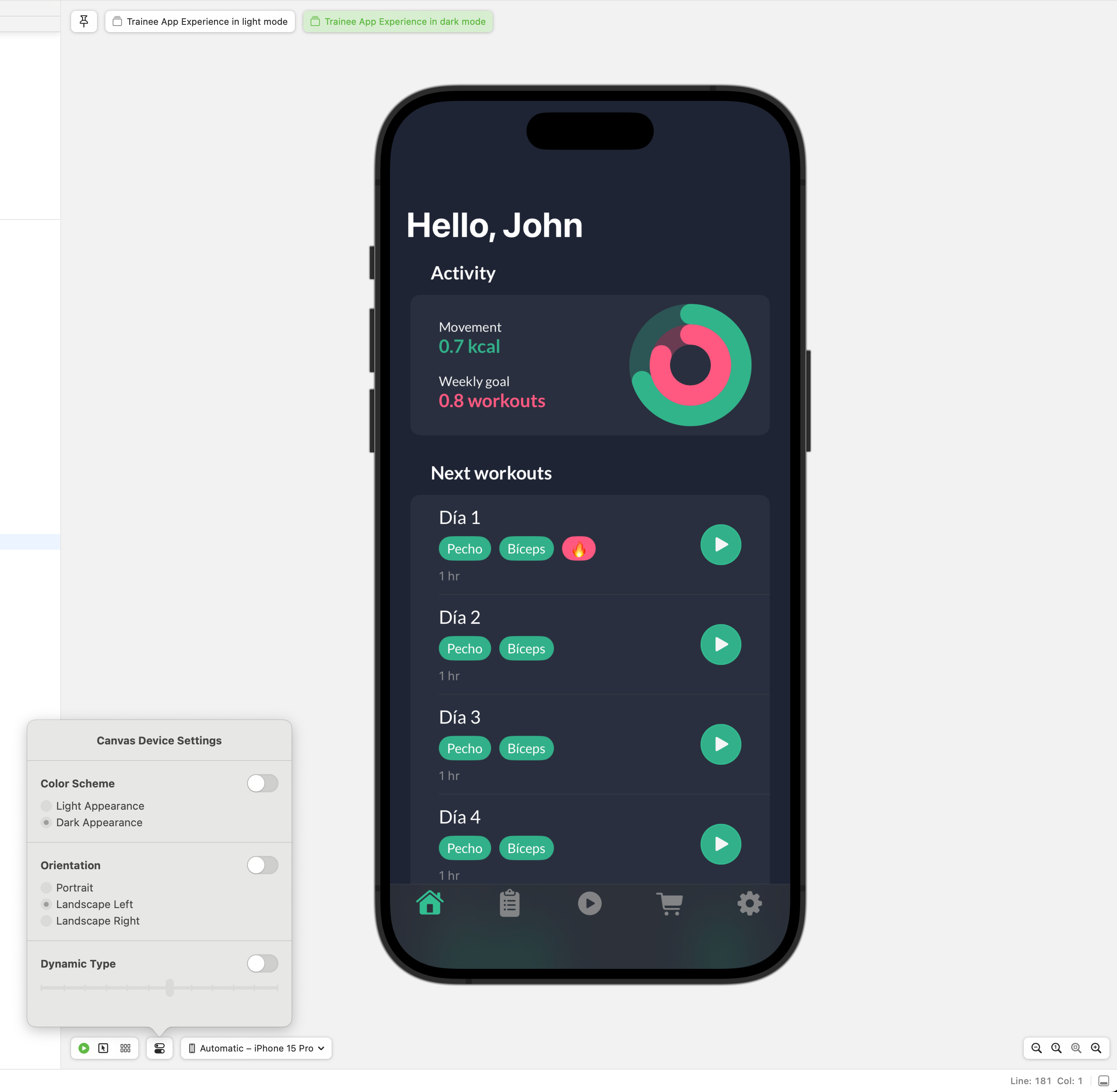 Screenshot of a SwiftUI preview on my side project 📱